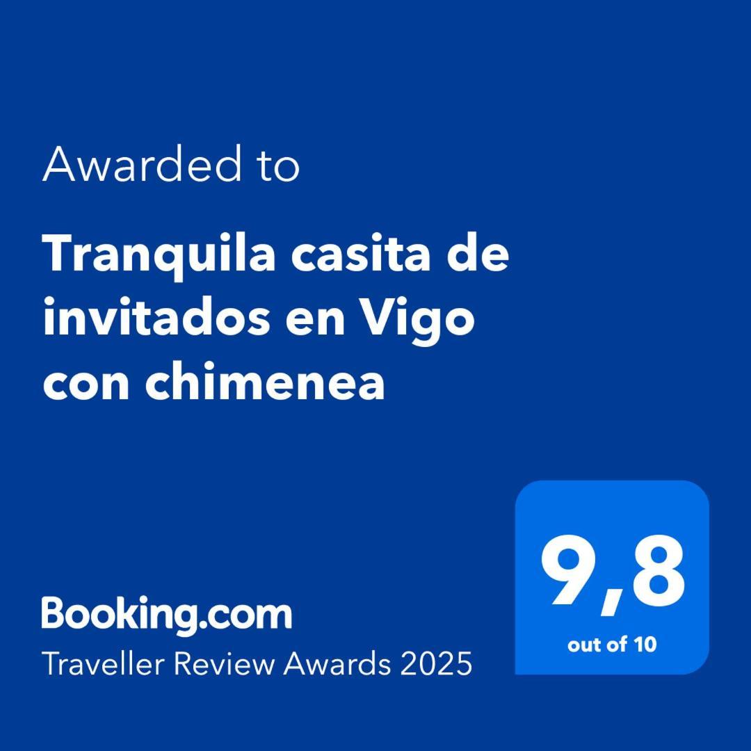 Tranquila Casita De Invitados En Vigo Con Chimenea Exterior foto